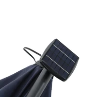 10ft Solar LED Offset Hanging Market Patio Umbrella with Easy Adjustment and Enhanced Stability, Steel Frame, 116" L x 116 W x 83" H, Navy Blue(m-7)