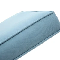 3-Piece Outdoor Rocking Rattan Chair Set with Steel Frame, Includes Table and Cushions, 29" L x 25.5" W x 31" H, Blue(m-9)