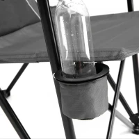 High Back Heavy Duty Lawn Chair with Cup Holder, Portable Collapsible Chair, Supports 250 lbs, perfect for outdoor adventures , 22.5" L x 25.5" W x 41" H, Gray(m-5)