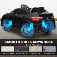 Aosom Officially Licensed Kids Ride-On Car 12V Electric Ride On Car Perfect Toy Gift with Remote Control Suspension Wheel, Black(m-9)