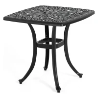 3-Piece Rustproof Cast Aluminum Bistro Set with 2 Chairs and 1 Round Table, Foot Caps, Weather Resistant Outdoor Patio Furniture, Black(m-9)