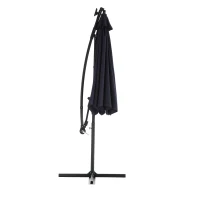 10ft Solar LED Offset Hanging Market Patio Umbrella with Easy Adjustment and Enhanced Stability, Steel Frame, 116" L x 116 W x 83" H, Navy Blue(m-12)