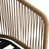 Set of 2 Outdoor Bar Stools with Armrests and Backrest, 2-Piece All Weather Rattan Bar Chairs with Footrest, 23" L x 17.5" W x 44" H, Blue(m-6)