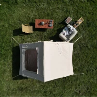 Inflatable Camping Tent with High Performance Structure, Stove Jack, 4-Season Glamping Tent for 4-6 Persons, 118" L x 82.5" W x 79" H, Beige(m-9)