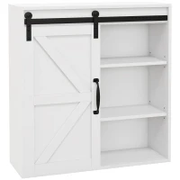 kleankin Bathroom Medicine Cabinet, Wall Cabinet with Sliding Door and Adjustable Shelf, 22.75" x 7.75" x 24.5", White(m-1)