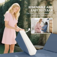 Outsunny 2-Piece Patio Chair Cushions with Backrests, Replacement Cushions for Outdoor Lounge Chair, Sky Blue(m-5)