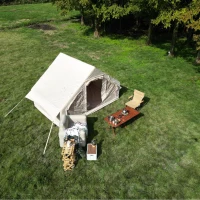 Inflatable Camping Tent with High Performance Structure, Stove Jack, 4-Season Glamping Tent for 4-6 Persons, 118" L x 82.5" W x 79" H, Beige(m-6)