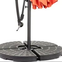 10ft Offset Hanging Market Patio Umbrella with Polyester Shade, 8 Steel Ribs, Easy Tilt Adjustment, 116" L x 116" W x 98.5" H, Orange(m-6)