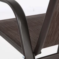 4-Piece Patio Chairs Set with Breathable Textilene Fabric, Armrests and Backrest, Camping Chairs for Garden, Pool, 24.5" L x 24.5" W x 38" H, Brown(m-8)