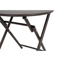 3-Piece Patio Set with 2 Chairs and 1 Table, Outdoor Dining Set with Breathable Textilene Fabric Chairs, Folding Steel Table, Brown(m-5)