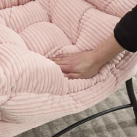 Ergonomic Lazy Chair with Ottoman, Armrests and Side Pocket, Lounge Accent Chair with Steel Frame, 31.5" L x 25" W x 37.5" H, Pink(m-9)