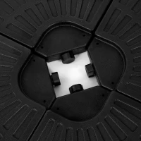 Plastic Umbrella Base with 4 Detachable Weight Plates, Fillable with Water or Sand for Stable Support, 26.5" L x 18.5" W x 3" H, Black(m-7)