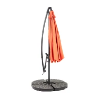 10ft Offset Hanging Market Patio Umbrella with Polyester Shade, 8 Steel Ribs, Easy Tilt Adjustment, 116" L x 116" W x 98.5" H, Orange(m-9)
