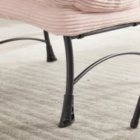 Ergonomic Lazy Chair with Ottoman, Armrests and Side Pocket, Lounge Accent Chair with Steel Frame, 31.5" L x 25" W x 37.5" H, Pink(m-10)