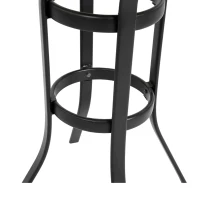 3-Piece Outdoor Bar Stools Set with Rattan Bar Chairs, Glass Table, Steel Frame, Perfect for Backyard, Garden, Pool, Balcony, Deck, Brown(m-9)