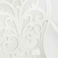 Waterproof and Rust-Proof Patio Garden Bench with Floral Rose Design, Cast Aluminum Outdoor Park Bench, 34.5" L x 22.5" W x 34.5" H, White(m-7)