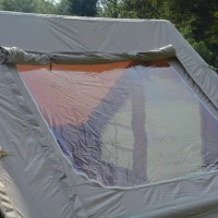 Inflatable Camping Tent with High Performance Structure, Stove Jack, 4-Season Glamping Tent for 4-6 Persons, 118" L x 82.5" W x 79" H, Beige(m-12)