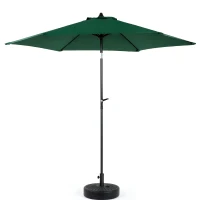 9ft Outdoor Patio Umbrella with Push Button Tilt and Crank, 6 Sturdy Steel Ribs, Base Not Included, 104" L x 104" W x 98.5" H, Dark Green(m-2)