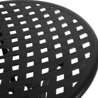 3-Piece Patio Bistro Set with Umbrella Hole, Environmental Protection Coating, All-Weather Cast Aluminum Table and Chairs for Garden, Black(m-8)