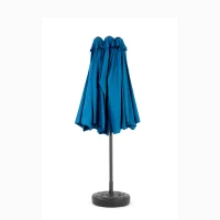 14.8 ft Double-Sided Outdoor Patio Umbrella with Crank System, Steel Frame, Large Rectangular, 178.5" L x 105" W x 100.5" H, Dark Blue(m-8)
