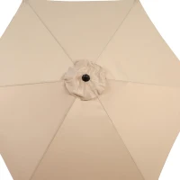 9ft Outdoor Patio Umbrella with Push Button Tilt and Crank, 6 Steel Ribs, Market Umbrella for Pool, Garden, 104" L x 104" W x 98.5" H, Khaki(m-5)