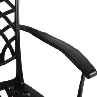 3-Piece Patio Bistro Set with Umbrella Hole, Environmental Protection Coating, All-Weather Cast Aluminum Table and Chairs for Garden, Black(m-6)