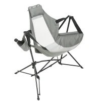 Steel Folding Hammock Camping Chair with Portable Rocking Design, Sturdy and Durable, Supports Up to 250 lbs, 35"L x 38"W x 42"H, Gray(m-2)