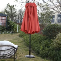 14.8 ft Double-Sided Outdoor Patio Umbrella with Steel Frame, Large Rectangular with Convenient Crank System, 178.5" L x 105'' W x 100.5" H, Orange(m-4)