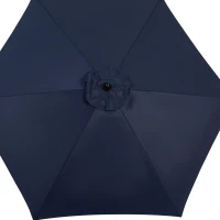 9ft Outdoor Patio Umbrella with Push Button Tilt and Crank, Market Umbrella with 6 Steel Ribs, 104" L x 104" W x 98.5" H, Navy Blue(m-4)