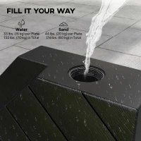 Outsunny Offset Umbrella Base Outdoor Umbrella Weights, 132 lb. Capacity Water or 176 lb. Capacity Sand, Black(m-5)
