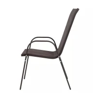 4-Piece Patio Chairs Set with Breathable Textilene Fabric, Armrests and Backrest, Camping Chairs for Garden, Pool, 24.5" L x 24.5" W x 38" H, Brown(m-9)