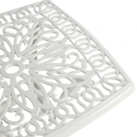 3-Piece Bistro Set with Cushions, Includes 2 Chairs and 1 Round Table, Rustproof Cast Aluminum Patio Furniture for Garden, Patio, Balcony, White(m-5)