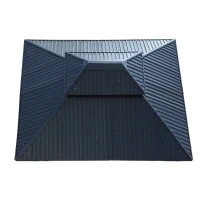 Fir Wood Carport Pavilion Gazebo with Double Roof, Netting for Patio, Wooden Coated Steel Frame Canopy, 142" L x 116" W x 116" H, Light Brown(m-6)