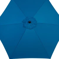 9ft Outdoor Patio Umbrella with Push Button Tilt, Crank, Market Umbrella with 6 Steel Ribs, Base Not Included, 104" L x 104" W x 98.5" H, Dark Blue(m-6)