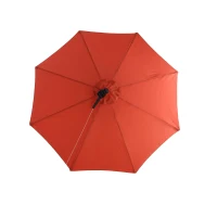 10ft Solar LED Offset Hanging Market Patio Umbrella with Easy Adjustment, Enhanced Stability, Steel Frame, 8 Ribs, 116" L x 116 W x 83" H, Orange(m-14)