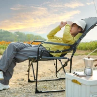 Camping Director's Chair with Side Table and Pocket, Steel Frame, Heavy Duty Oversized Portable Folding Chair, 25" L x 27.5" W x 43.5" H, Gray(m-5)