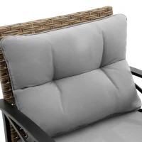 4-Piece Patio Sectional Sofa Set with Cushions and Steel Table, Outdoor Rattan Wicker Conversation Set , 47.5" L x 29.5" W x 31.5" H, Gray(m-4)