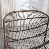 Outdoor Rattan Rocking Chair with Padded Cushion, Oversized Recliner Rocker for Porch, Patio, Living Room, Garden, 44" L x 37" W x 31.5" H, Olive(m-12)