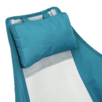 Steel Folding Hammock Camping Chair with Triangle Cross Bracket, Portable Rocking Chair with Adjustable Straps, 35"L x 38"W x 42"H, Blue(m-5)