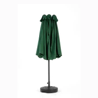 14.8ft Double-Sided Outdoor Patio Umbrella with Crank System, Steel Frame, Large Rectangular, 178.5" L x 105" W x 100.5" H, Dark Green(m-9)
