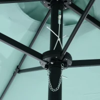 14.8 Ft Double Sided Outdoor Umbrella with Crank and Steel Frame, Large Rectangular Patio Shade, Perfect for Backyard and Poolside, 178.5" L x 105'' W x 100.5" H, Light Green(m-10)