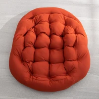 Outdoor Rattan Rocking Chair with Padded Cushion, Hand-Woven Recliner, Ergonomic Design, Steel Frame, 44" L x 37" W x 31.5" H, Orange(m-16)