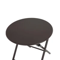 3-Piece Patio Set with 2 Chairs and 1 Table, Outdoor Dining Set with Breathable Textilene Fabric Chairs, Folding Steel Table, Brown(m-4)