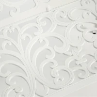 Waterproof and Rust-Proof Patio Garden Bench with Floral Rose Design, Cast Aluminum Outdoor Park Bench, 34.5" L x 22.5" W x 34.5" H, White(m-4)