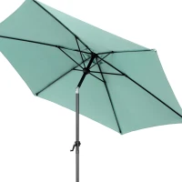 9ft Outdoor Patio Umbrella with Push Button Tilt and Crank, Market Umbrella with 6 Sturdy Steel Ribs, 104" L x 104" W x 98.5" H, Light Green(m-5)