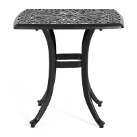 3-Piece Bistro Set with 2 Chairs and 1 Round Table, Seat Cushions, Rustproof Cast Aluminum Patio Furniture for Garden, Patio, Balcony, Black(m-8)