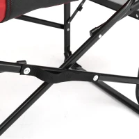 Camping Directors Chair with Side Table and Pocket, Steel Frame, Heavy Duty Oversized Portable Folding Chair, 25" L x 27.5" W x 43.5" H, Red(m-7)