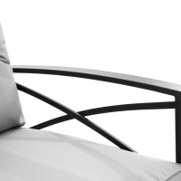 3-Piece Outdoor Rocking Rattan Chair Set with Steel Frame, Durable and Easy to Move, Includes Table, 29" L x 25.5" W x 31" H, Gray(m-5)