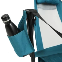 Set of 2 Hammock Camping Chair with Adjustable Back, Cup Holder, Carry Bag, Folding Portable Chairs with Pillow, 35" L x 38" W x 42" H, Blue(m-4)