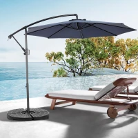 10ft Offset Hanging Market Patio Umbrella with Easy Tilt Adjustment, Polyester Shade, 8 Steel Ribs, 116" L x 116" W x 98.5" H, Navy Blue(m-1)